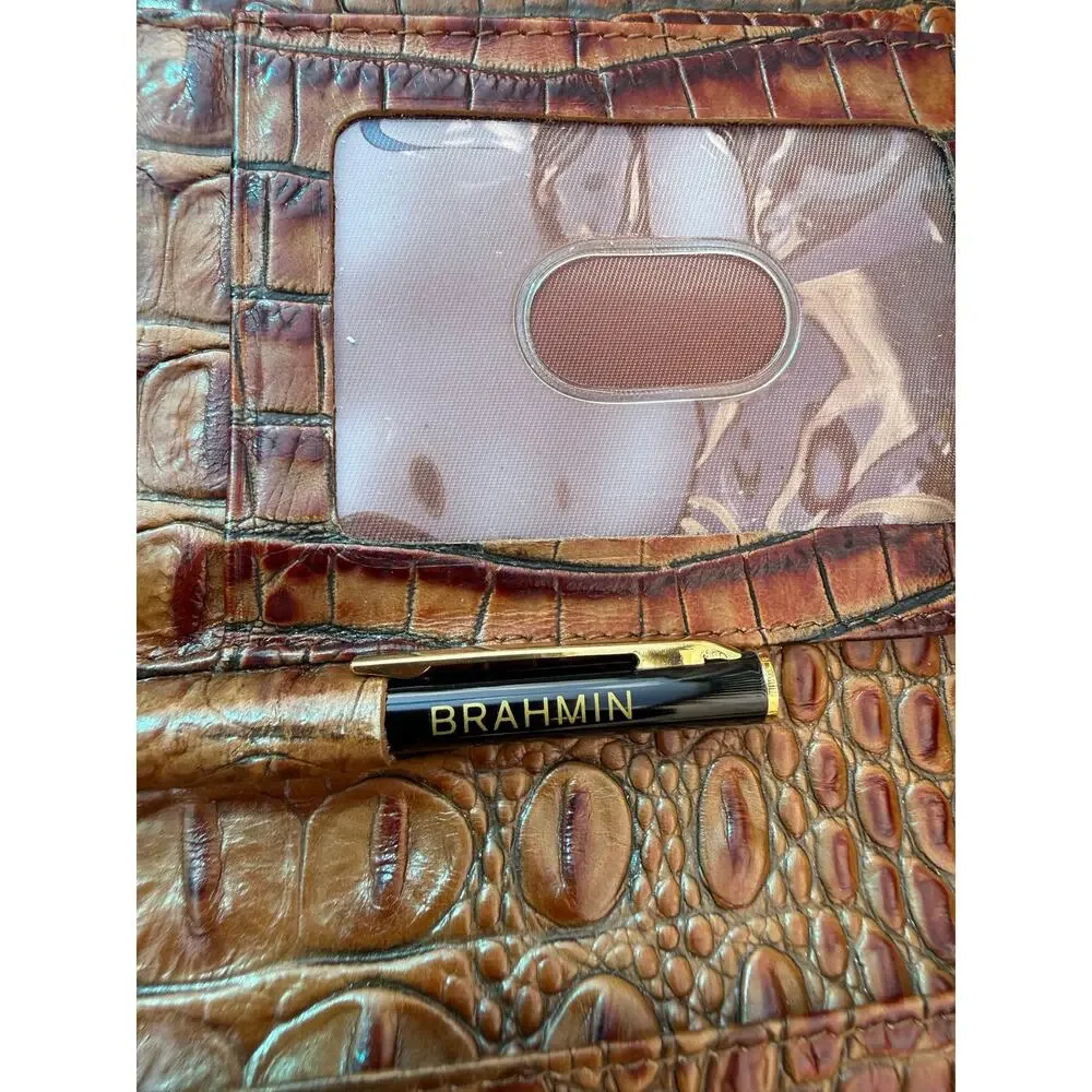 Brahmin Cordelia Pecan Melbourne Wallet With Brahmin Pen